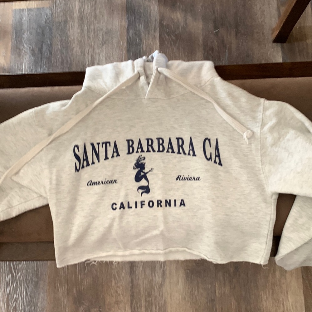 Womens Cropped Santa Barbra Hoodie Small